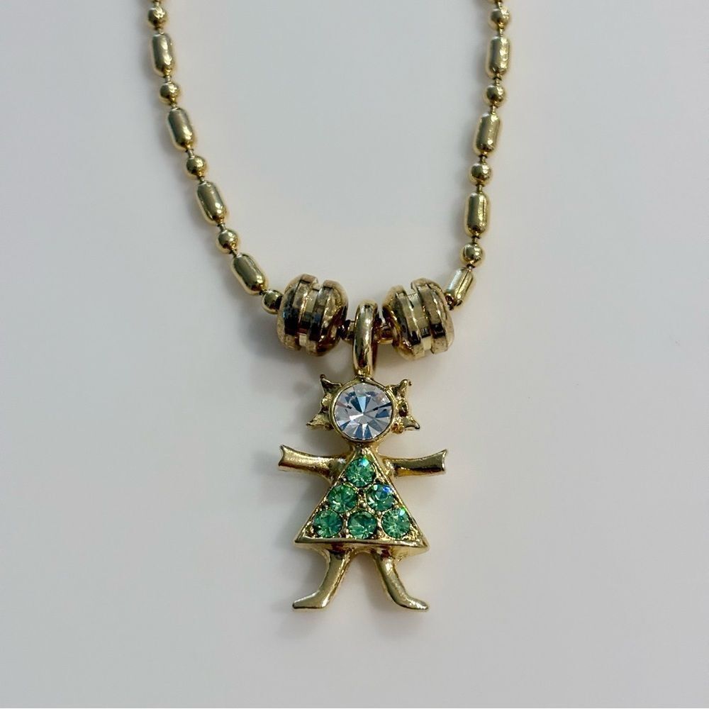 K.I.S. USA | Brat Birthstone Charm Necklace | Peridot | 30” Length